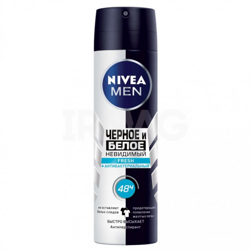 NIVEA Fresh Невидимая защита для черного и белого, мужской, 150 мл