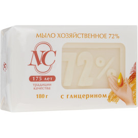  
Традиционное хозяйственное мыло "72%", с глицерином, 180 г Невская косметика