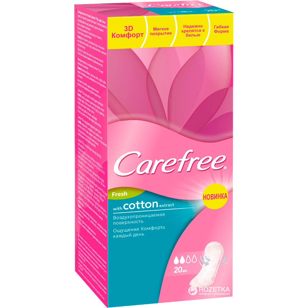 Ежедневные гигиенические прокладки Carefree Cotton Fresh 20 шт