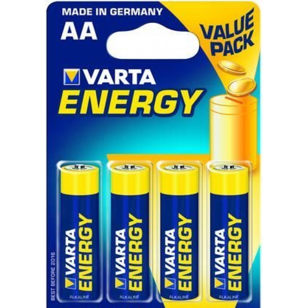  
Батарейка Varta "Energy", тип АА, 1,5В, 4 шт