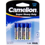 Батарейка солевая Camelion Blue Super Heavy Duty AAA, R03P Micro UM4, 1.5V 