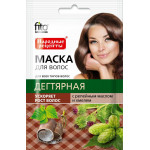 Маска для волос Фитокосметик Дегтярная с репейным маслом и хмелем для ускорения роста волос 30 мл