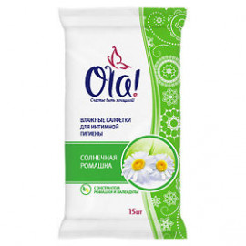 Ola! Влажные салфетки, солнечная ромашка для интимной гигиены 15шт