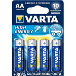 Батарейка Varta "High Energy", тип AA, 1,5В, 4 шт