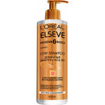 Деликатный шампунь-уход 3в1 L'oreal Paris Elseve Low shampoo Роскошь 6 масел для сухих и ломких волос 400 мл без сульфатов и пены