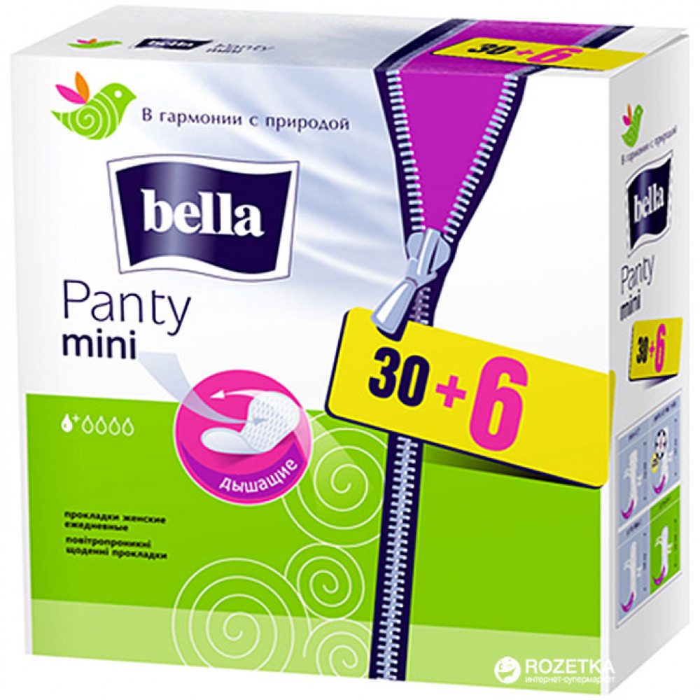 Ежедневные гигиенические прокладки Bella Panty Mini 30+6 шт