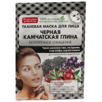 Народные Рецепты тканевая маска для лица "Камчатская глина", 25мл