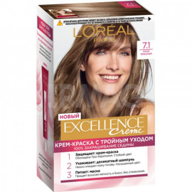 Краска для волос L'Oreal Excellence Creme (192 мл) - 7.1 Русый пепельный