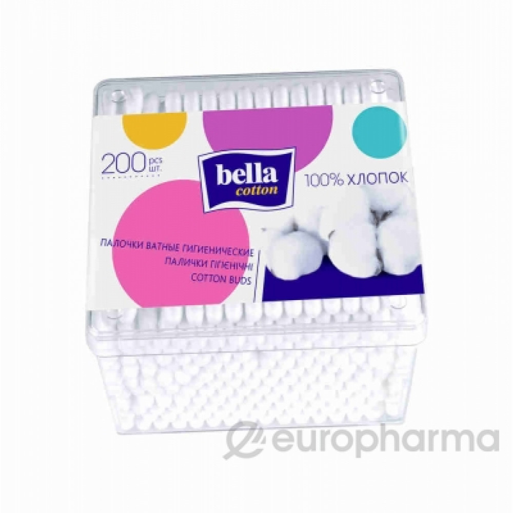 ВАТНЫЕ ПАЛОЧКИ "BELLA COTTON", 200 ШТ.