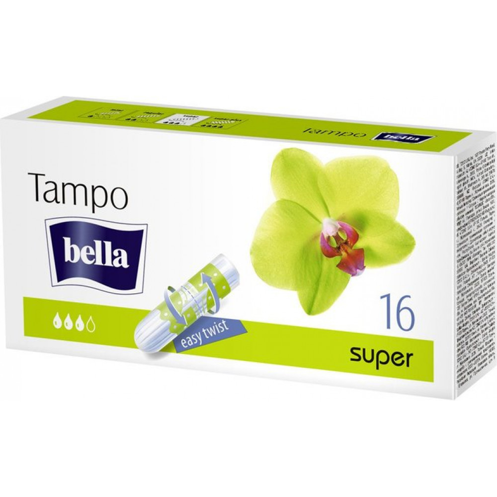 Тампоны ТМ Bella - Тампа Супер без аппликатора Карт. уп. 16шт/уп