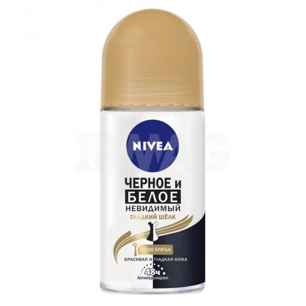 Дезодорант-антиперспирант шариковый Nivea Невидимая защита для черного и белого Гладкий шелк (50 мл)