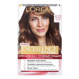 КРАСКА ДЛЯ ВОЛОС ТЕМНО-РУСЫЙ БЕЖЕВЫЙ 6.13 EXCELLENCE CREME L'OREAL PARIS 1ШТ