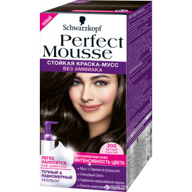 Стойкая краска-мусс для волос Perfect Mousse 300 Черный каштан 92.5 мл
