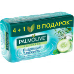 Мыло Palmolive Натурель туалетное Бодрящая свежесть с экстрактом зеленого чая и огурца 4+1 в подарок 5 x 70 г
