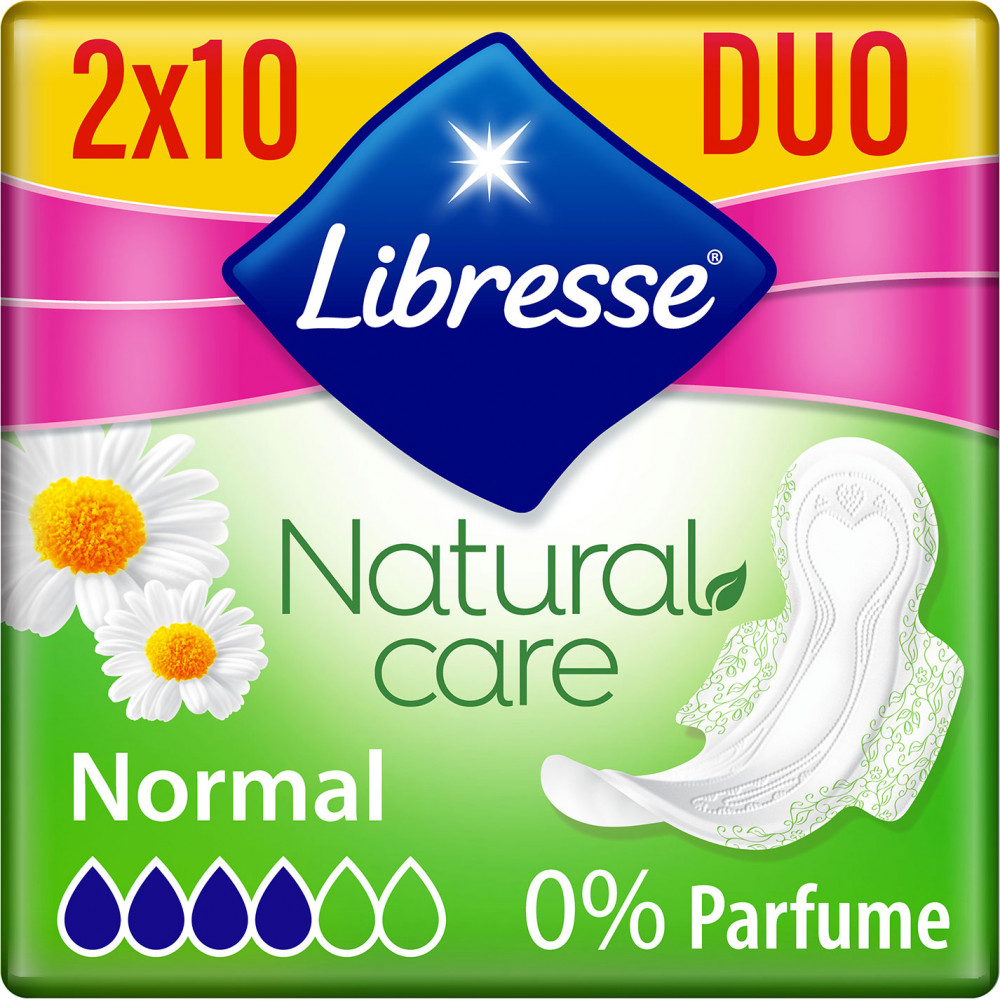 Гигиенические прокладки Libresse Natural Care Ultra Clip Normal 3 мм 20 шт
