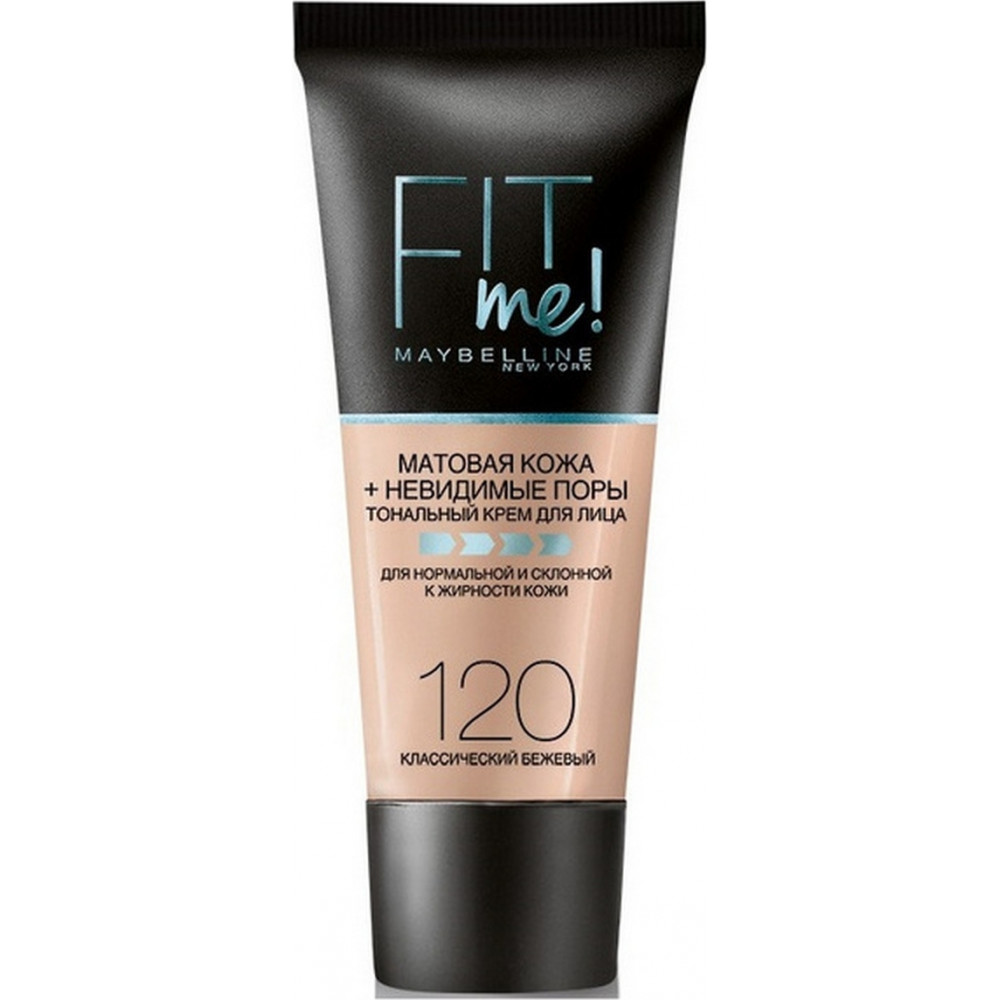 Maybelline New York Тональный крем для лица "Fit Me", матирующий, скрывающий поры, Оттенок 120, Классический Бежевый, 30 мл