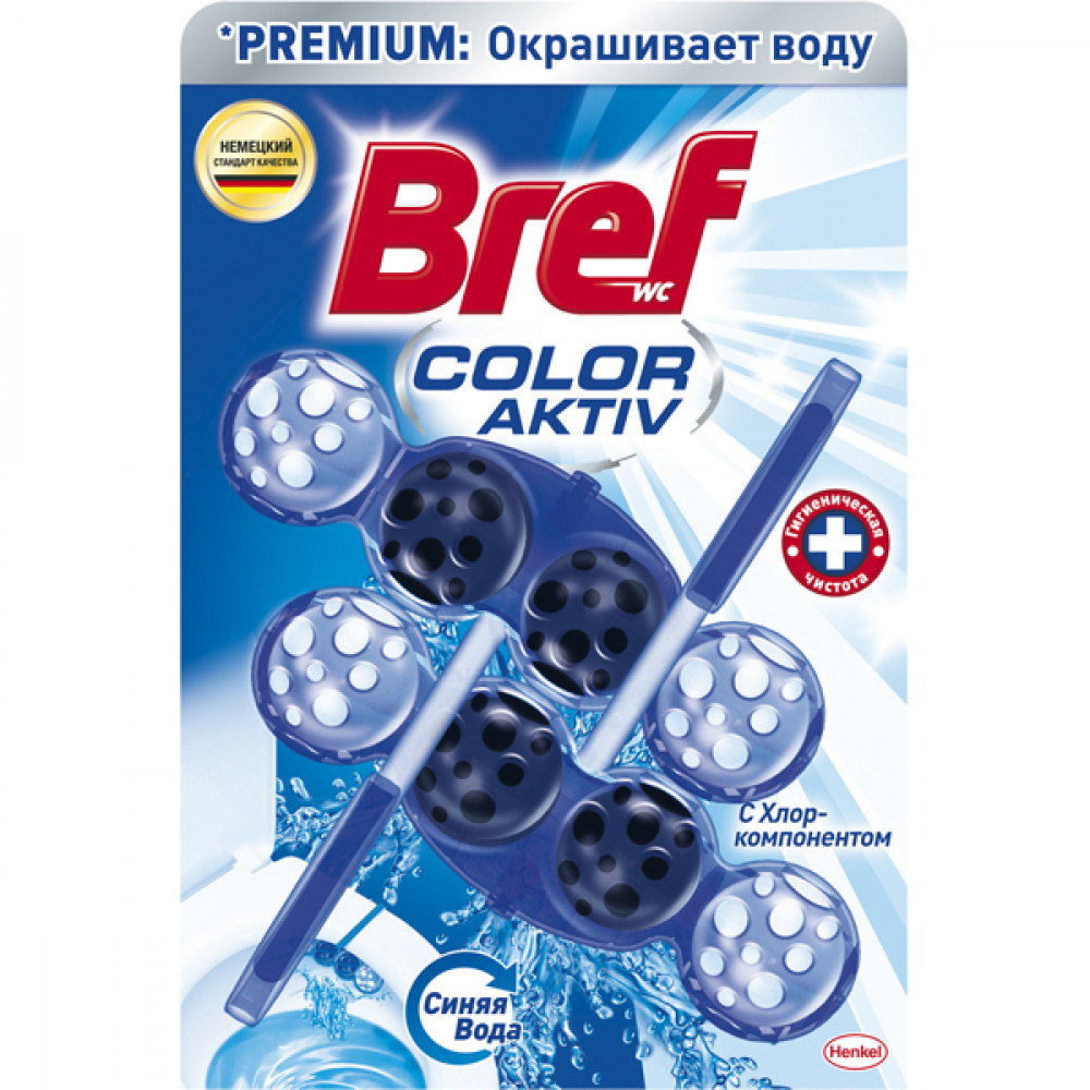 ТУАЛЕТНЫЙ БЛОК BREF COLOR-AKTIV С ХЛОР-КОМПОНЕНТОМ, 2X50Г