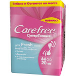 Carefree Салфетки супертонкие Fresh scent ароматизированные в индивидуальной упаковке, 20 шт