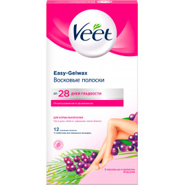 Восковые полоски для депиляции Veet для нормальной кожи 12 шт 