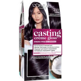  Крем-краска для волос без аммиака L'Oreal Paris Casting Creme Gloss 210 - Черный перламутровый 180 мл 
