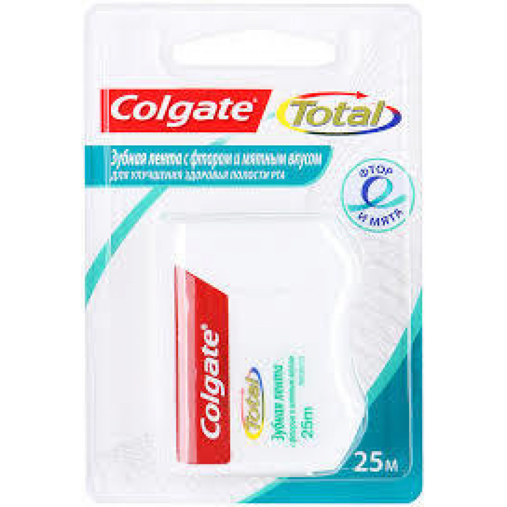 Зубная лента Colgate Total с фтором и мятным вкусом, 25м