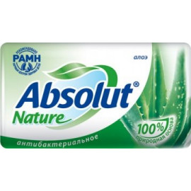 Антибактериальное туалетное мыло "Absolut" с экстрактом алоэ. Ординарное. 90 г.