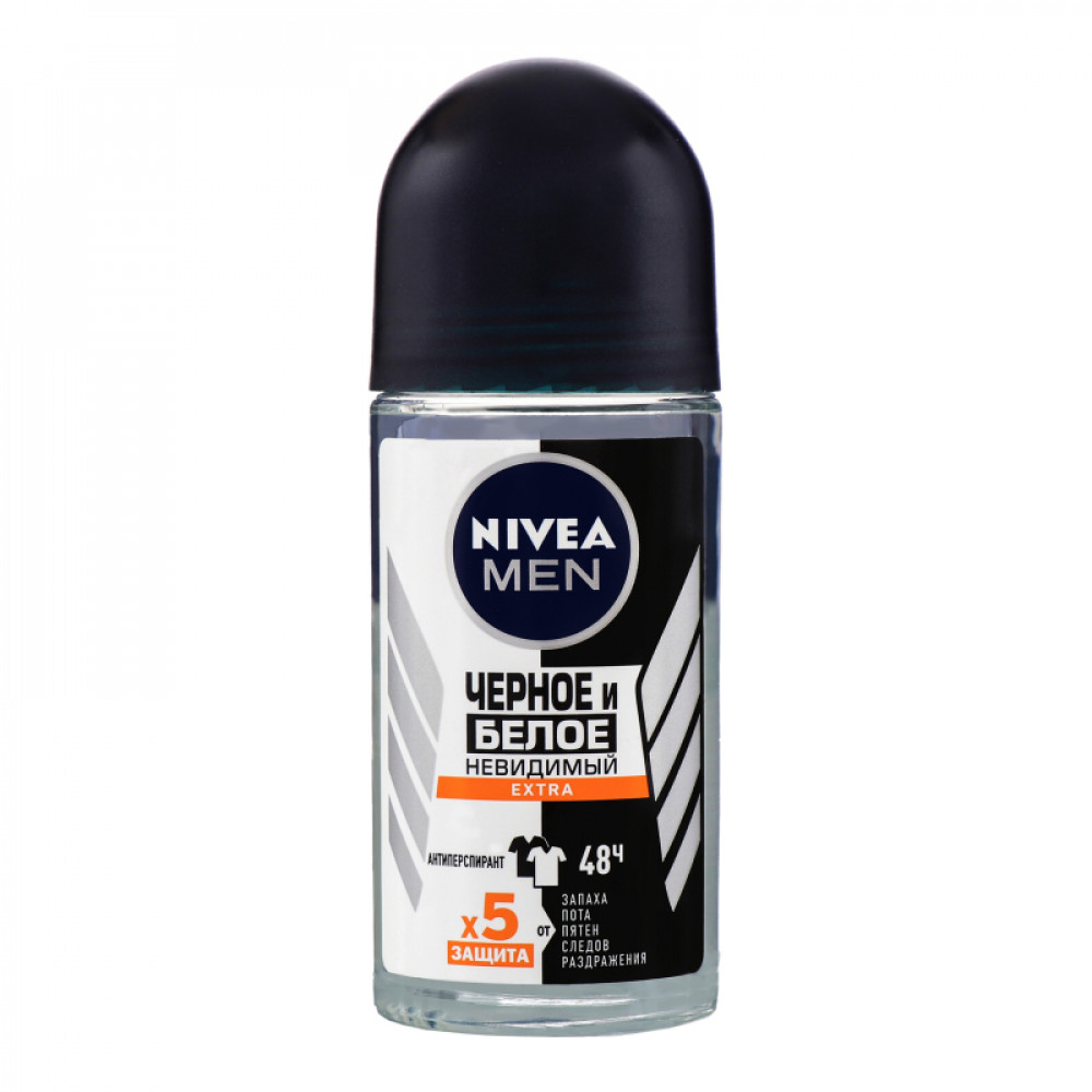 АНТИПЕРСПИРАНТ ЧЕРНОЕ И БЕЛОЕ НЕВИДИМЫЙ EXTRA NIVEA MEN 50МЛ
