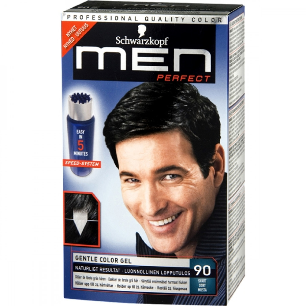 Тонирующий гель для мужчин "Men Perfect", оттенок: 90 (Натуральный черный)